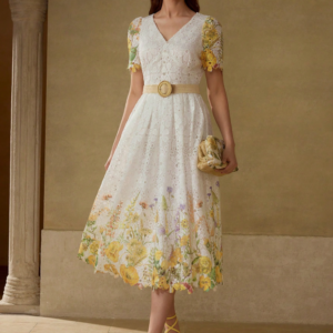 VOGUE PREMIUM FLORAL PRINT LACE DRESS